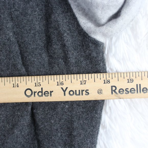 M&S Autograph Colour Block 100% Cashmere Crewneck Gray Sweater Size 14 - Picture 8 of 8